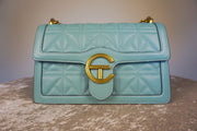 WLH-0348 Aqua Patterned Luxury Style Leather Handbag ( Queen's Favorite )