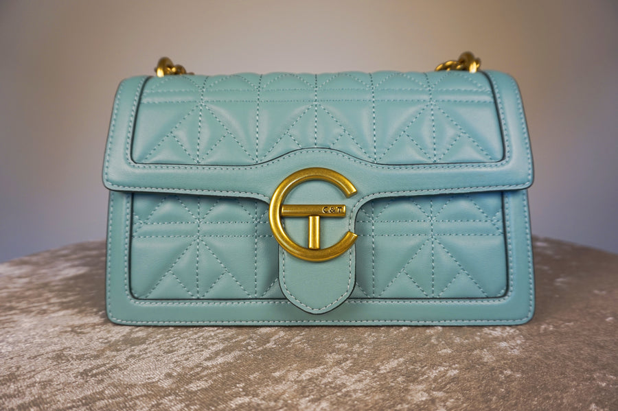 WLH-0348 Aqua Patterned Luxury Style Leather Handbag ( Queen's Favorite )