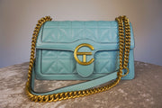 WLH-0348 Aqua Patterned Luxury Style Leather Handbag ( Queen's Favorite )
