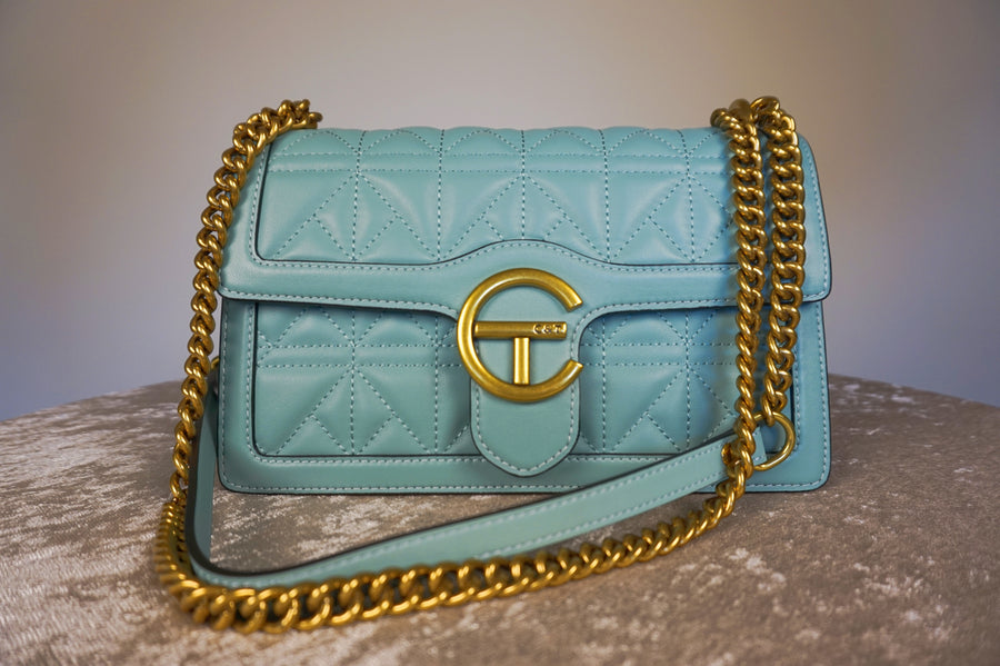 WLH-0348 Aqua Patterned Luxury Style Leather Handbag ( Queen's Favorite )
