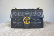 WLH-3109 Black Patterned Luxury Style Leather Handbag