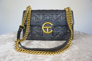 WLH-3109 Black Patterned Luxury Style Leather Handbag