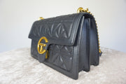 WLH-3109 Black Patterned Luxury Style Leather Handbag