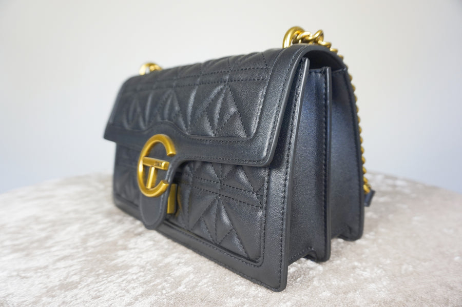 WLH-3109 Black Patterned Luxury Style Leather Handbag