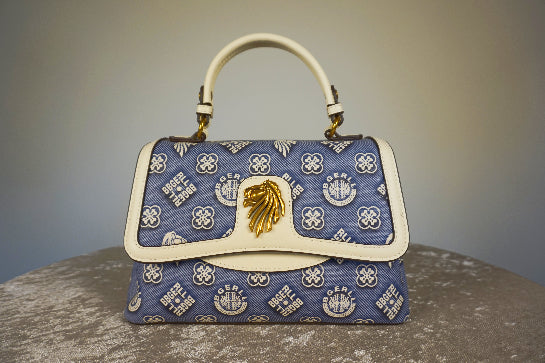 WLH-1617 Blue & White Chic Style Handbag ( Queen's Favorite )