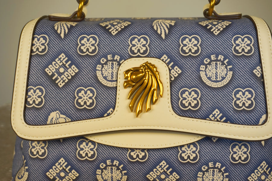 WLH-1617 Blue & White Chic Style Handbag ( Queen's Favorite )