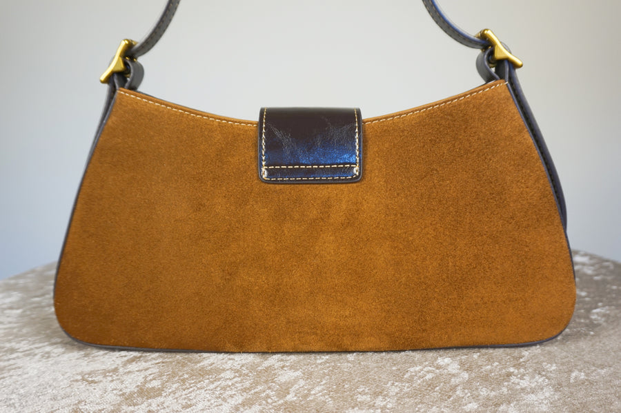 WLH-3110 Camel & Brown Luxury Style Leather Handbag ( Queen's Favorite )