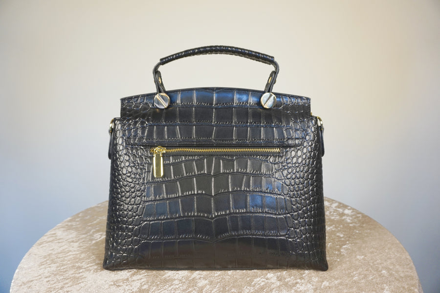 WLH-1604 Black Elegant Style Leather Handbag ( Queen's Favorite )