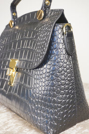 WLH-1604 Black Elegant Style Leather Handbag ( Queen's Favorite )