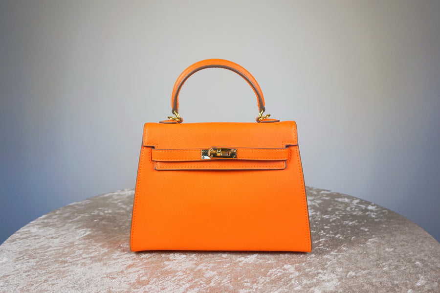 WLH-0918 Red-Orange Chic Style Leather Handbag