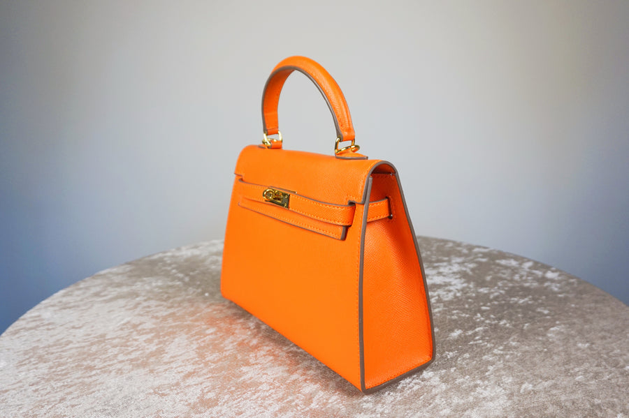 WLH-0918 Red-Orange Chic Style Leather Handbag