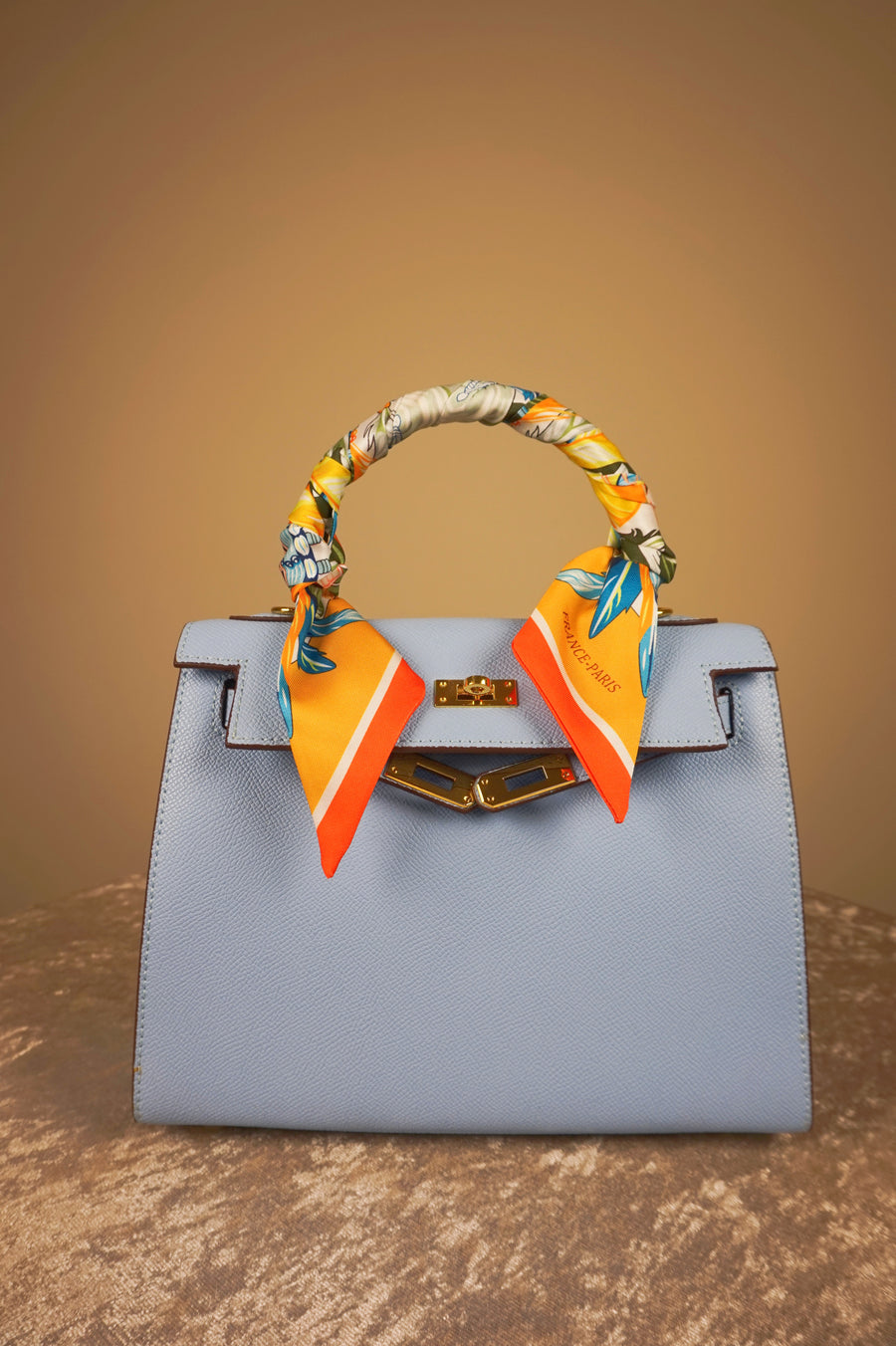 WLH-1601 Light Blue Chic Style Leather Handbag