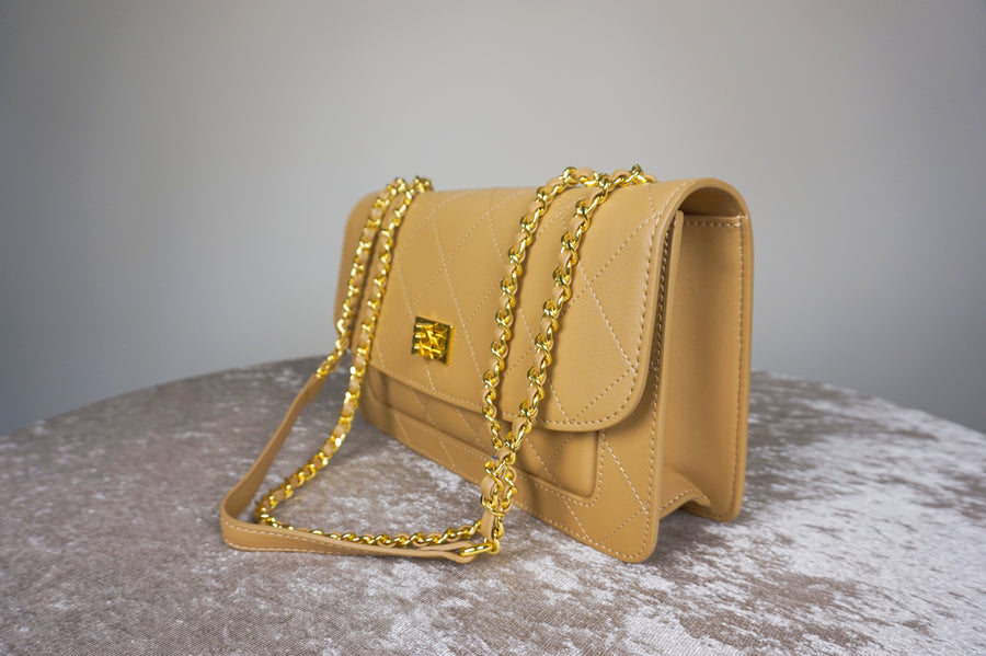 WLH-0228 Camel Elegant Style Leather Handbag
