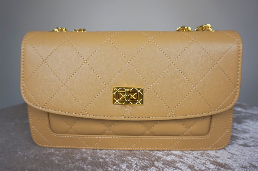 WLH-0228 Camel Elegant Style Leather Handbag