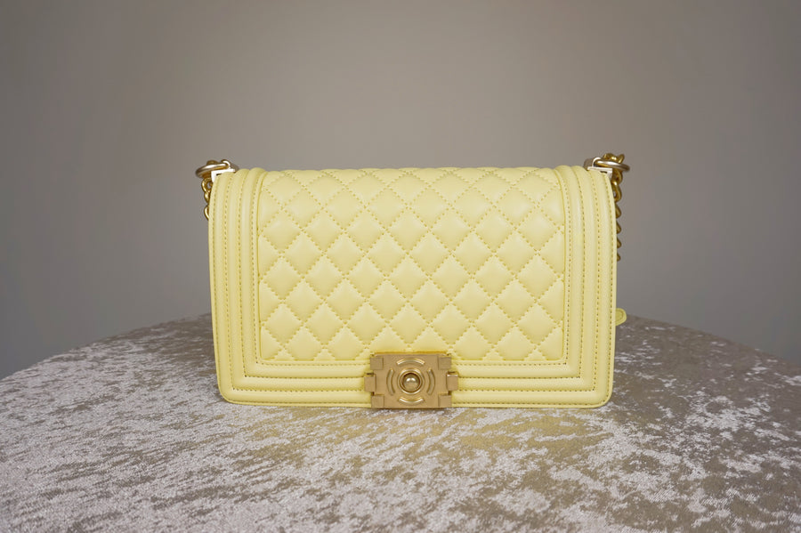 WLH-2901 Light Yellow Checked Pattern Leather Handbag