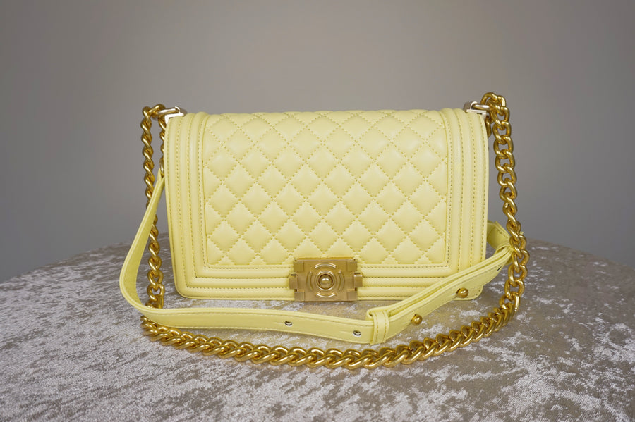 WLH-2901 Light Yellow Checked Pattern Leather Handbag