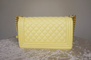 WLH-2901 Light Yellow Checked Pattern Leather Handbag