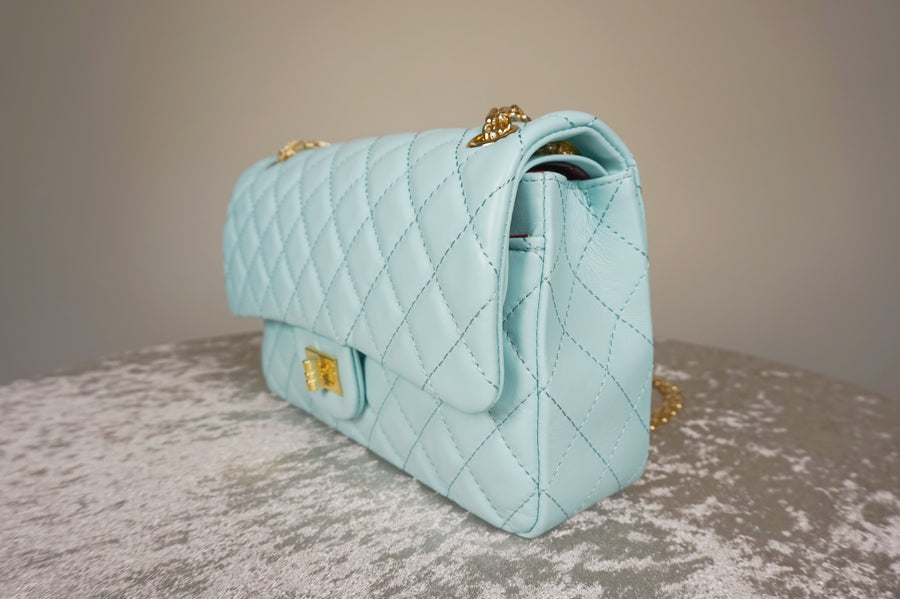 WLH-2301 Aqua Check Luxury Style Leather Handbag