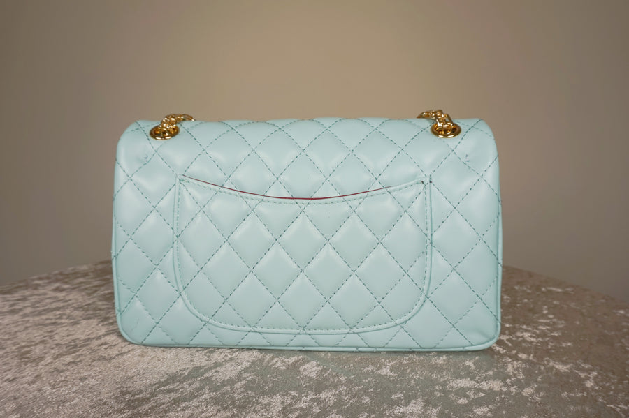 WLH-2301 Aqua Check Luxury Style Leather Handbag