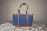 WLH-009 Dark Blue & Brown Leather Handbag
