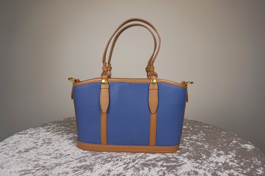 WLH-009 Dark Blue & Brown Leather Handbag