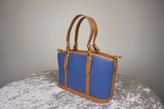 WLH-009 Dark Blue & Brown Leather Handbag