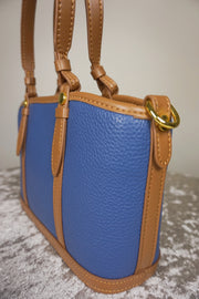 WLH-009 Dark Blue & Brown Leather Handbag