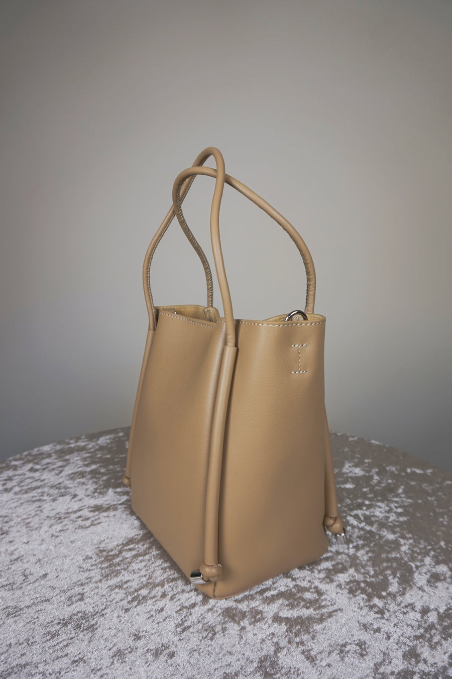 WLH-2802 Beige Chic Style Leather Handbag