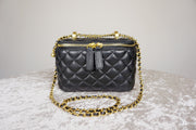 WLH-1401 Black Check Cute Style Leather Bag