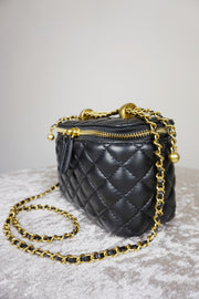WLH-1401 Black Check Cute Style Leather Bag