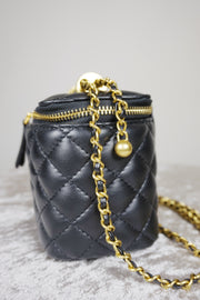 WLH-1401 Black Check Cute Style Leather Bag