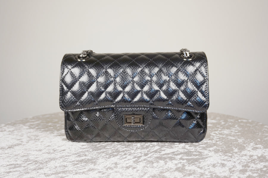WLH-2306 Black Check Luxury Style Leather Handbag