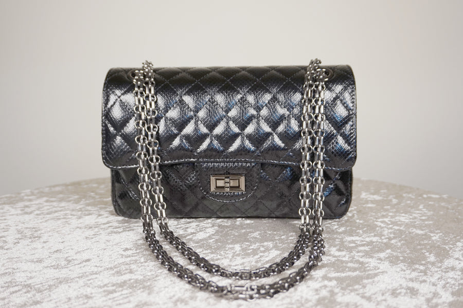 WLH-2306 Black Check Luxury Style Leather Handbag
