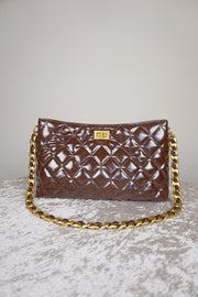 WLH-2308 Chocolate Check Luxury Style Leather Handbag ( Queen's Favorite )