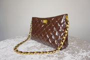 WLH-2308 Chocolate Check Luxury Style Leather Handbag ( Queen's Favorite )