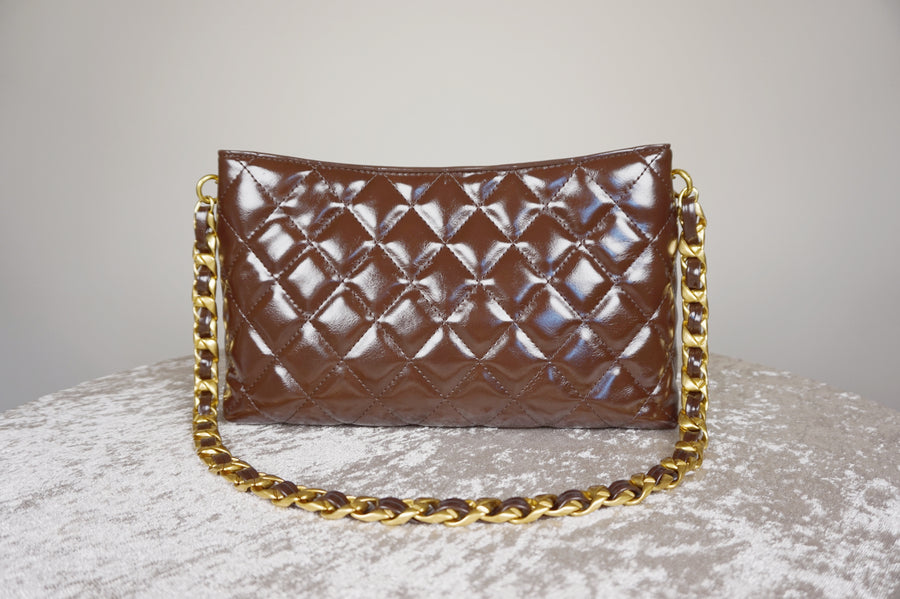 WLH-2308 Chocolate Check Luxury Style Leather Handbag ( Queen's Favorite )