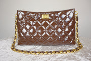WLH-2308 Chocolate Check Luxury Style Leather Handbag ( Queen's Favorite )