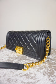WLH-2407 Black Checked Pattern Leather Handbag