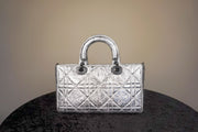 WLH-2406 Silver Check Luxury Style Leather Handbag