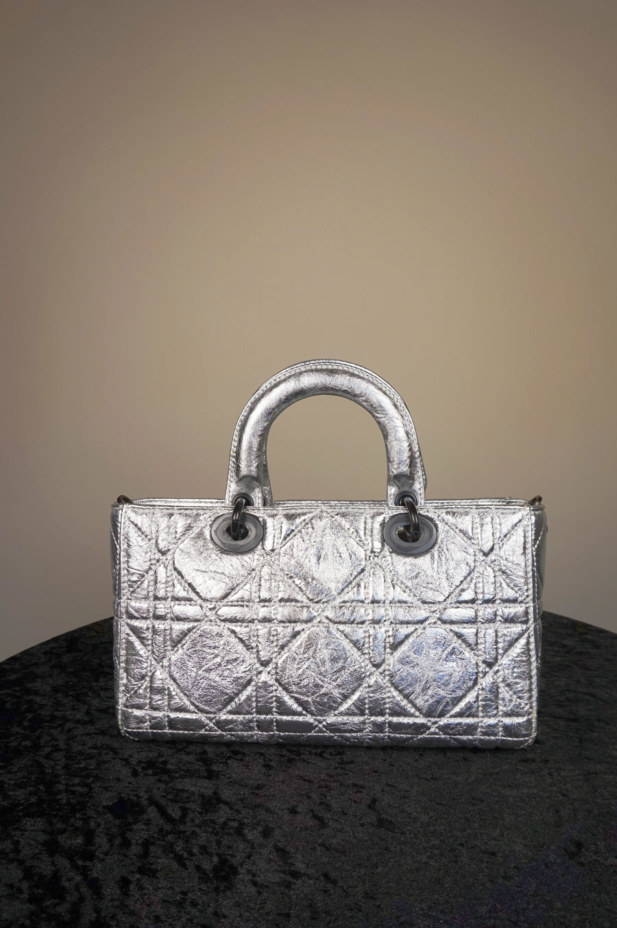 WLH-2406 Silver Check Luxury Style Leather Handbag