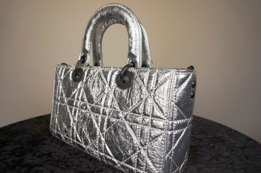 WLH-2406 Silver Check Luxury Style Leather Handbag