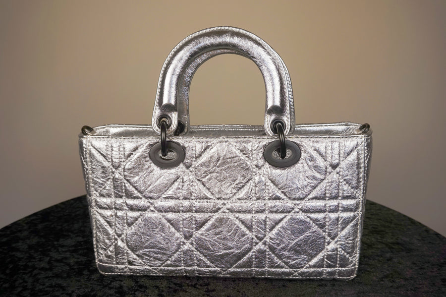 WLH-2406 Silver Check Luxury Style Leather Handbag