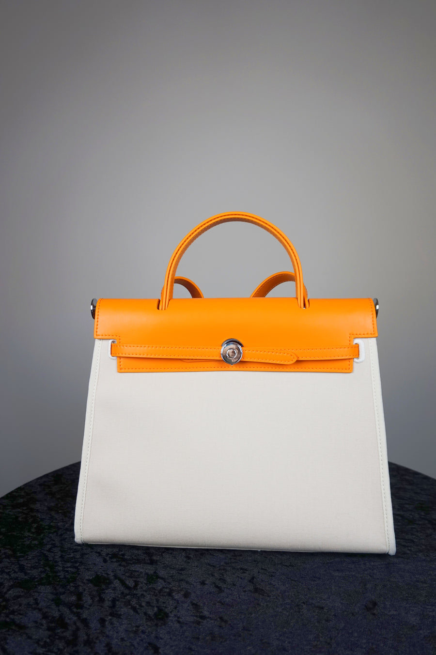 WLH-2501 Orange and Beige Chic Style Handbag