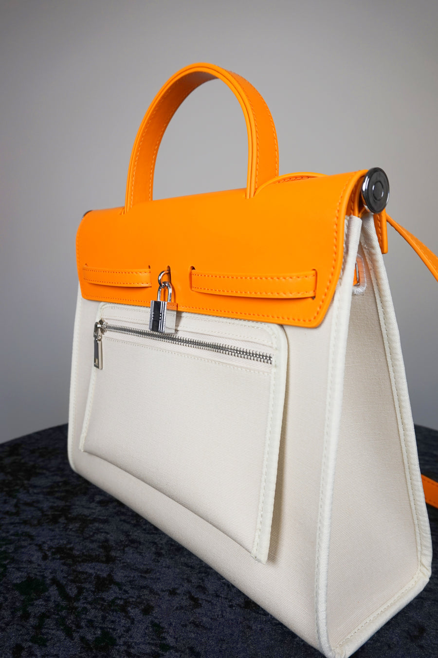 WLH-2501 Orange and Beige Chic Style Handbag