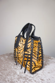 WLH-2502 Black & Tiger Print Horse Hair Bag