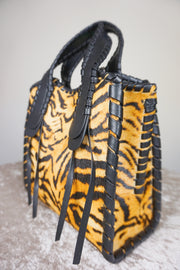 WLH-2502 Black & Tiger Print Horse Hair Bag