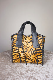 WLH-2502 Black & Tiger Print Horse Hair Bag