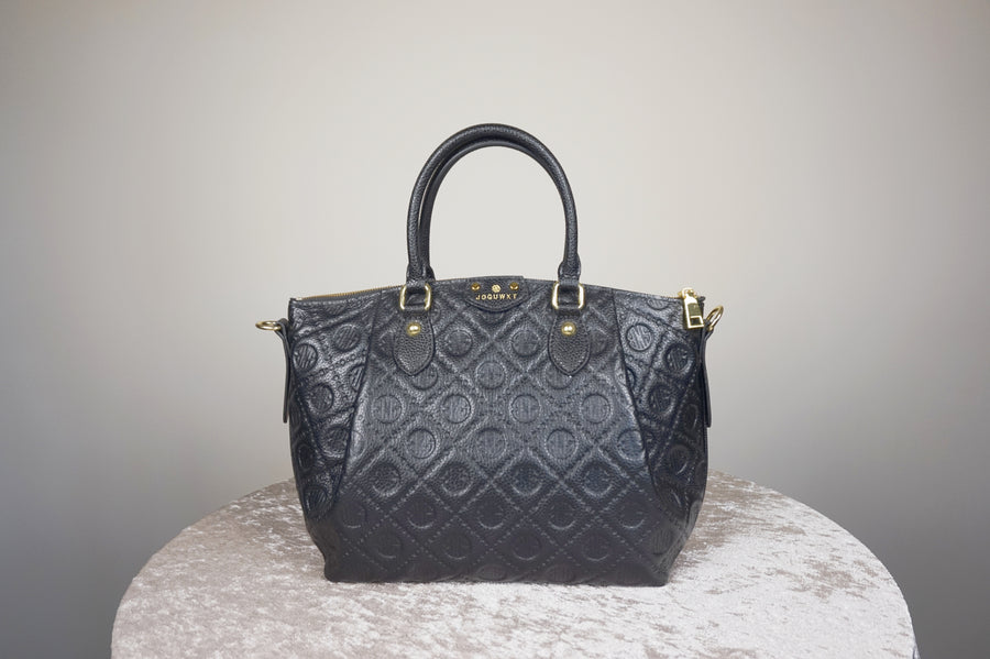 WLH-3108 Black Luxury Style Leather Handbag ( Queen's Favorite )