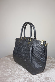 WLH-3108 Black Luxury Style Leather Handbag ( Queen's Favorite )