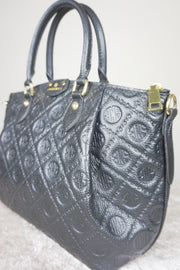WLH-3108 Black Luxury Style Leather Handbag ( Queen's Favorite )